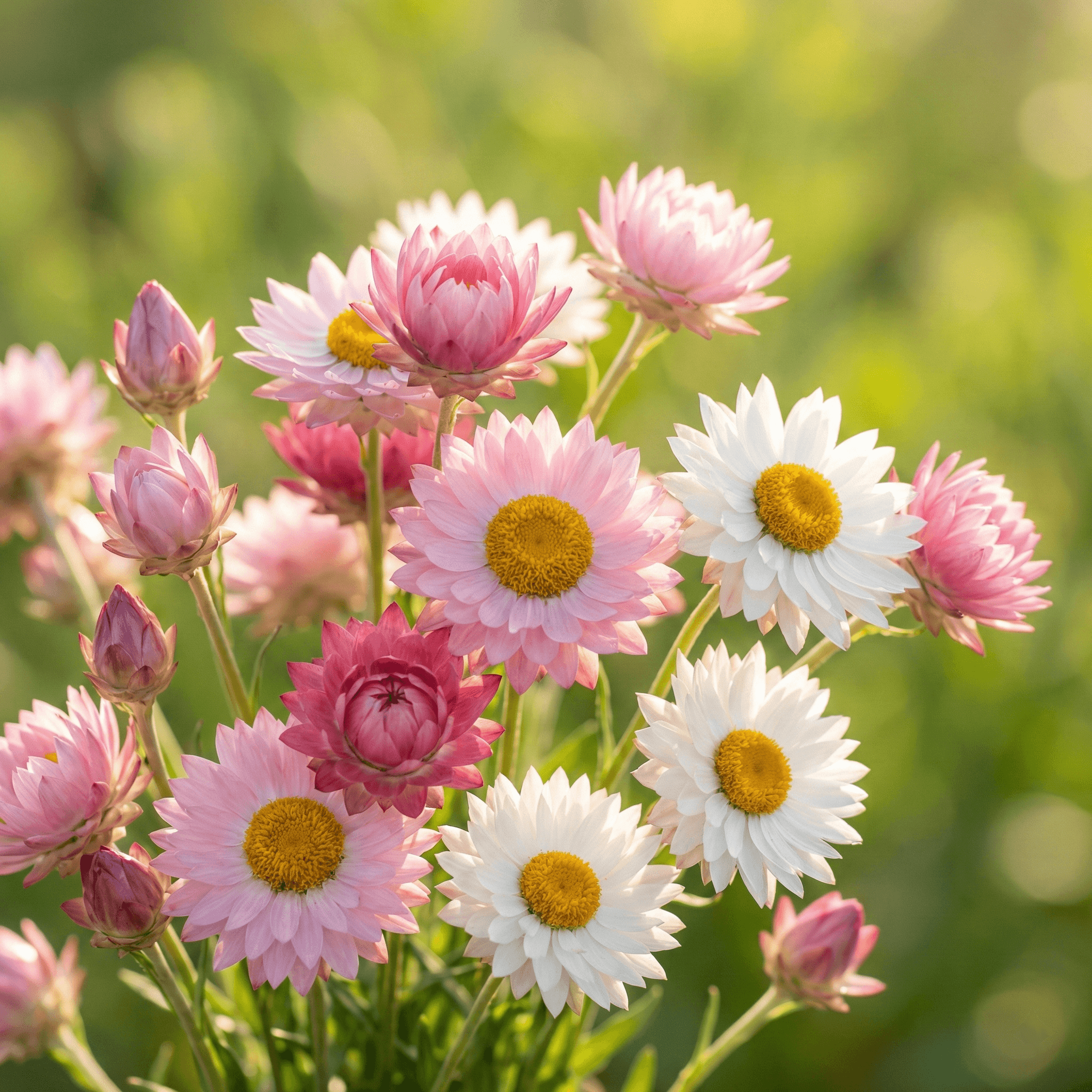 Pink & White Everlastings