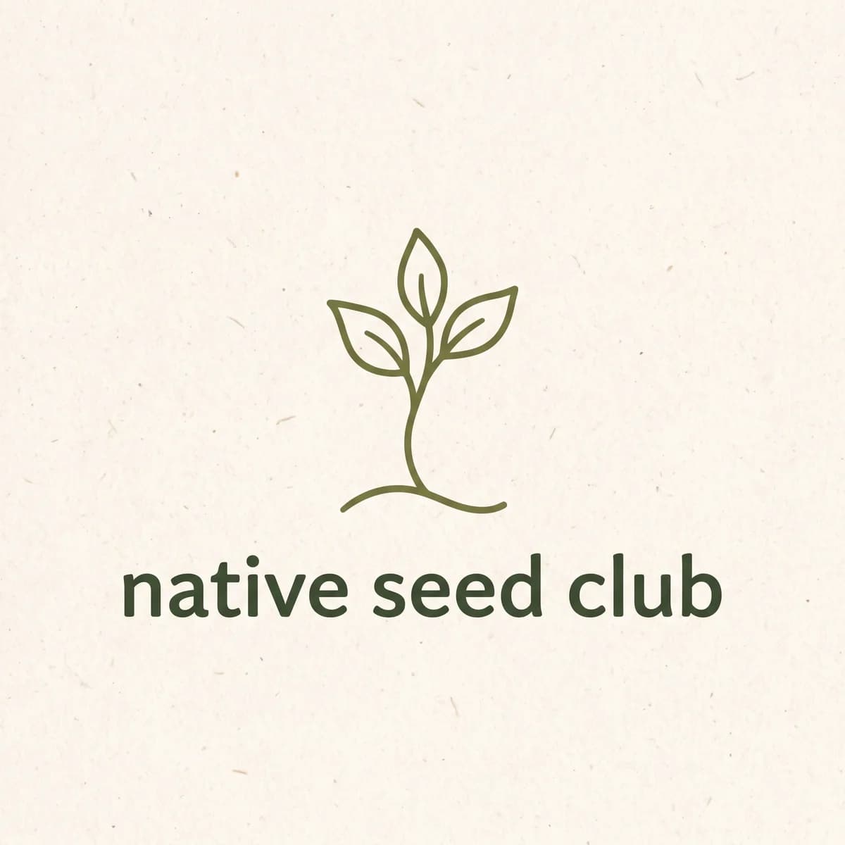 Native Seed Club emblem — a seedling line drawing above the words “native seed club”